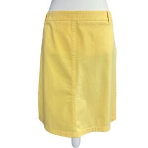 Adrienne Vittadini Classico Skirt Sze 12 Yellow A Line Casual Back Slit Colorful